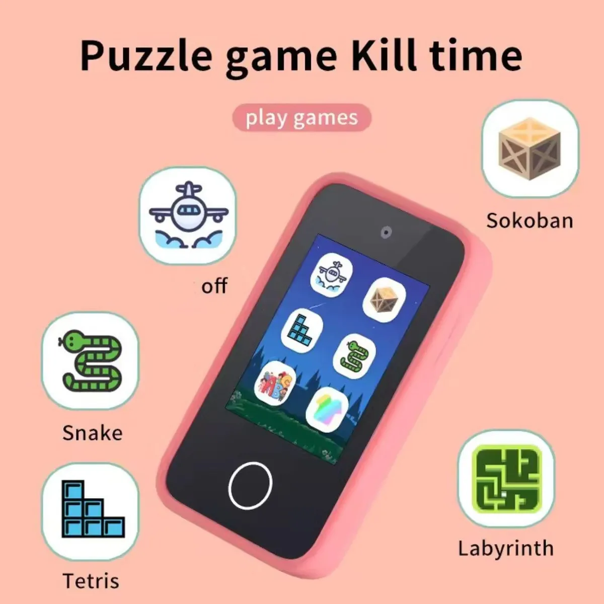 Kids Smart Phone Toy Dual Camera 48MP 1080P 2.8 Inches IPS Touchscreen Ideal for Learning and Entertainment for Boys and Girls