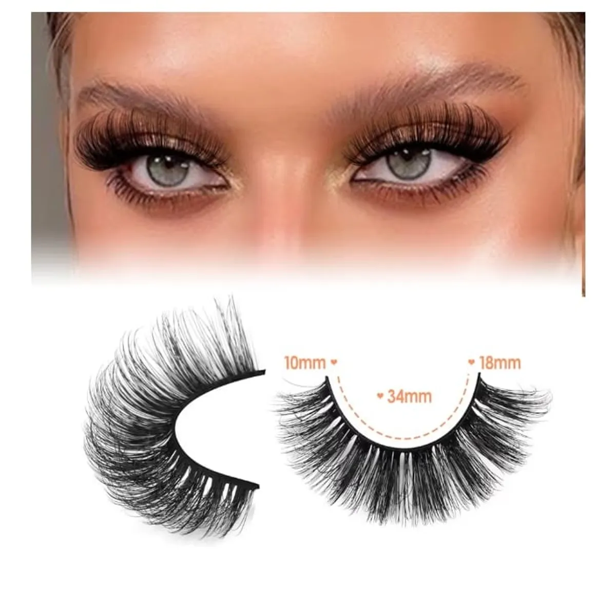 Mink Lashes 18MM Fluffy 8D Wispy False Eyelashes Volume Thick Dramatic Fake Lashes Natural Look Like Eyelash Extensions 7 Pairs Pack