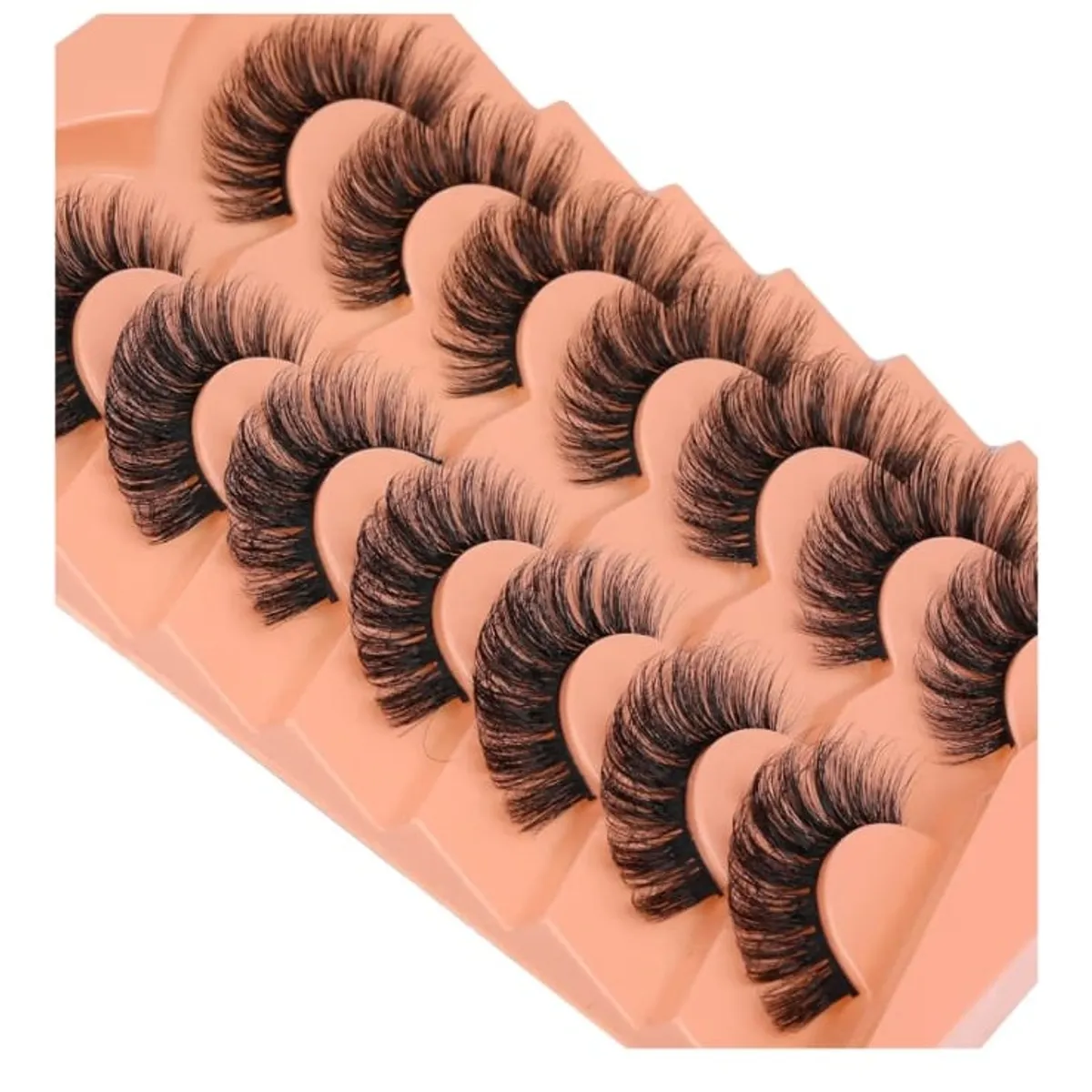 Mink Lashes 18MM Fluffy 8D Wispy False Eyelashes Volume Thick Dramatic Fake Lashes Natural Look Like Eyelash Extensions 7 Pairs Pack
