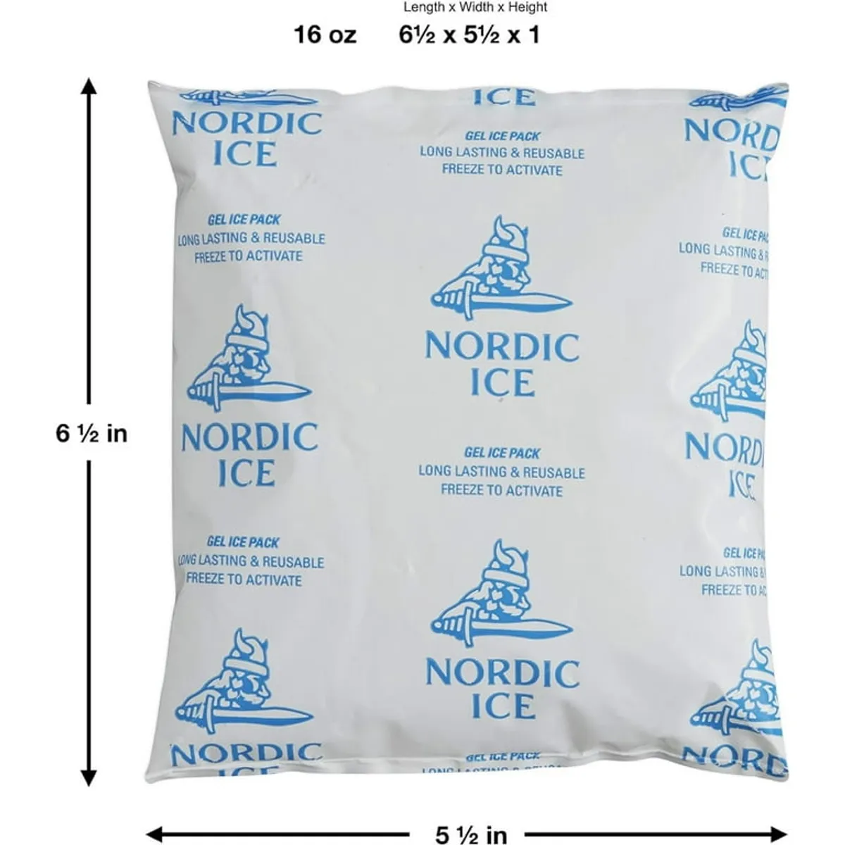 Nordic Ice Refrigerant Gel Pack, 1 X 5-1/2 X 6-1/2 In., 16 Oz. Pack, Poly Gel