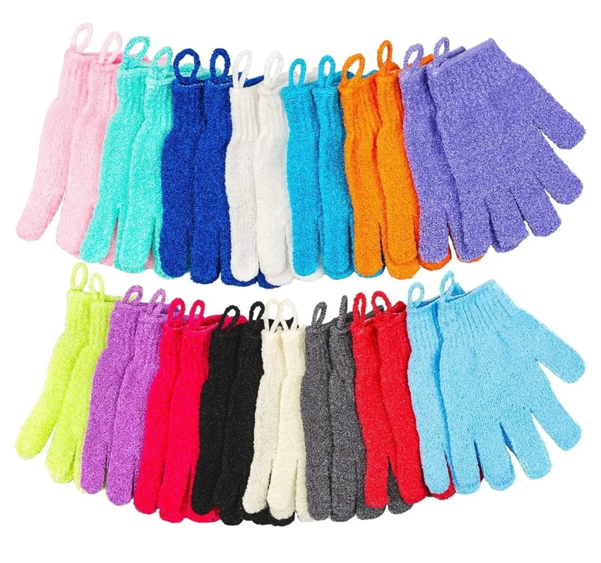 10 Pair Exfoliating Gloves for Shower, Hand Exfoliating Glove Body Scrubber Loofah