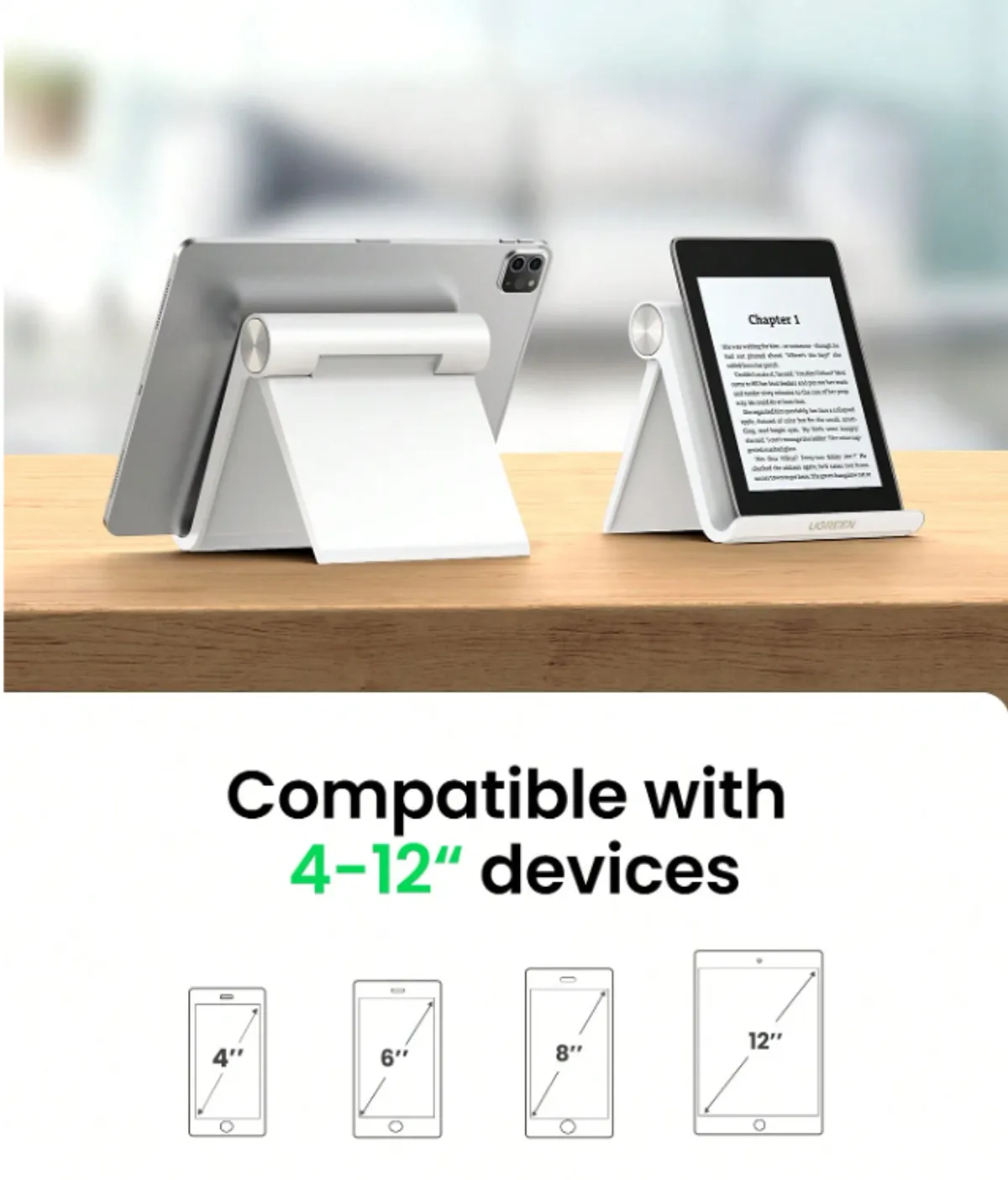 UGREEN Tablet, Cell Phone Stand (4"-12"), WHT