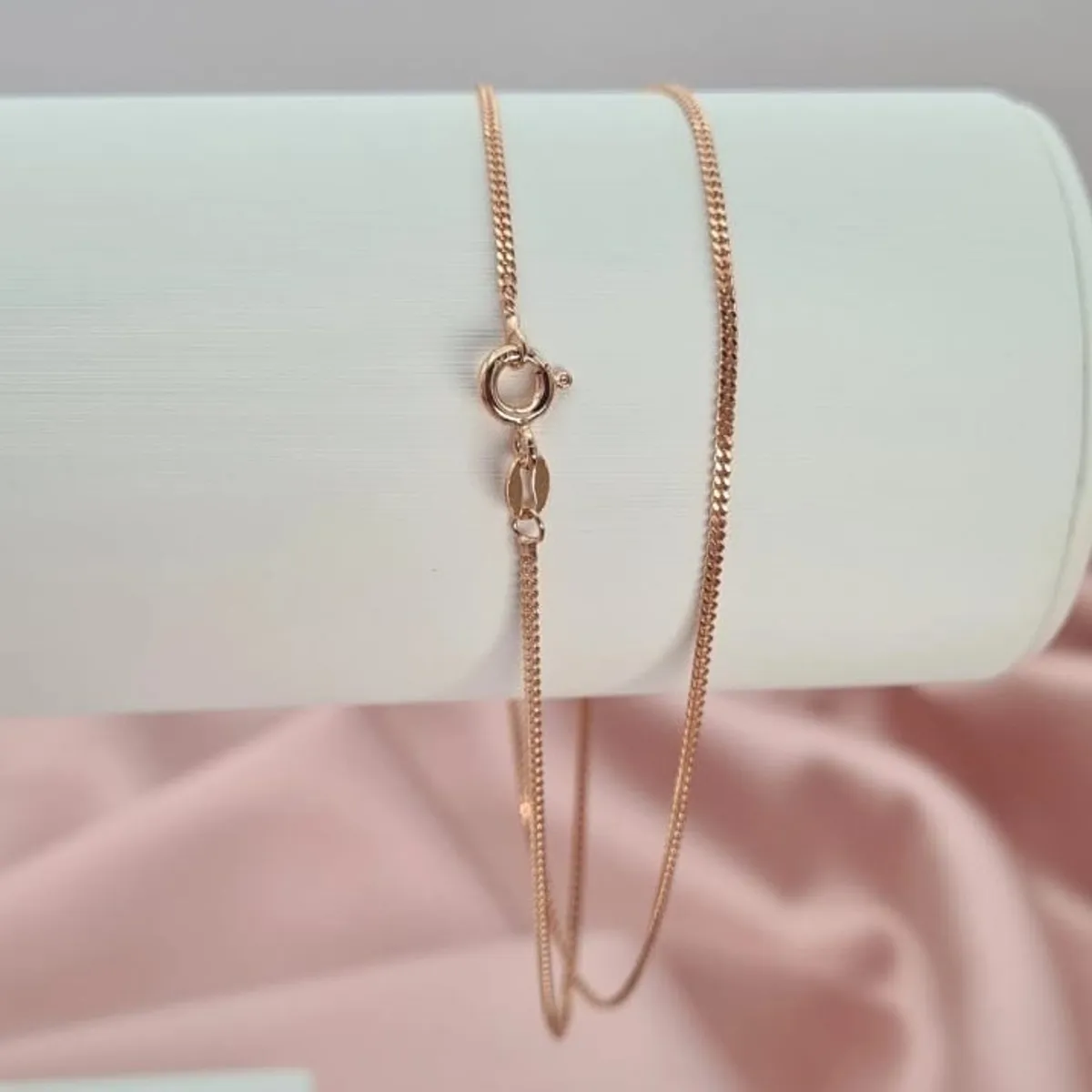Gold Diamond Cut Curb Chain 18 Inch Necklace