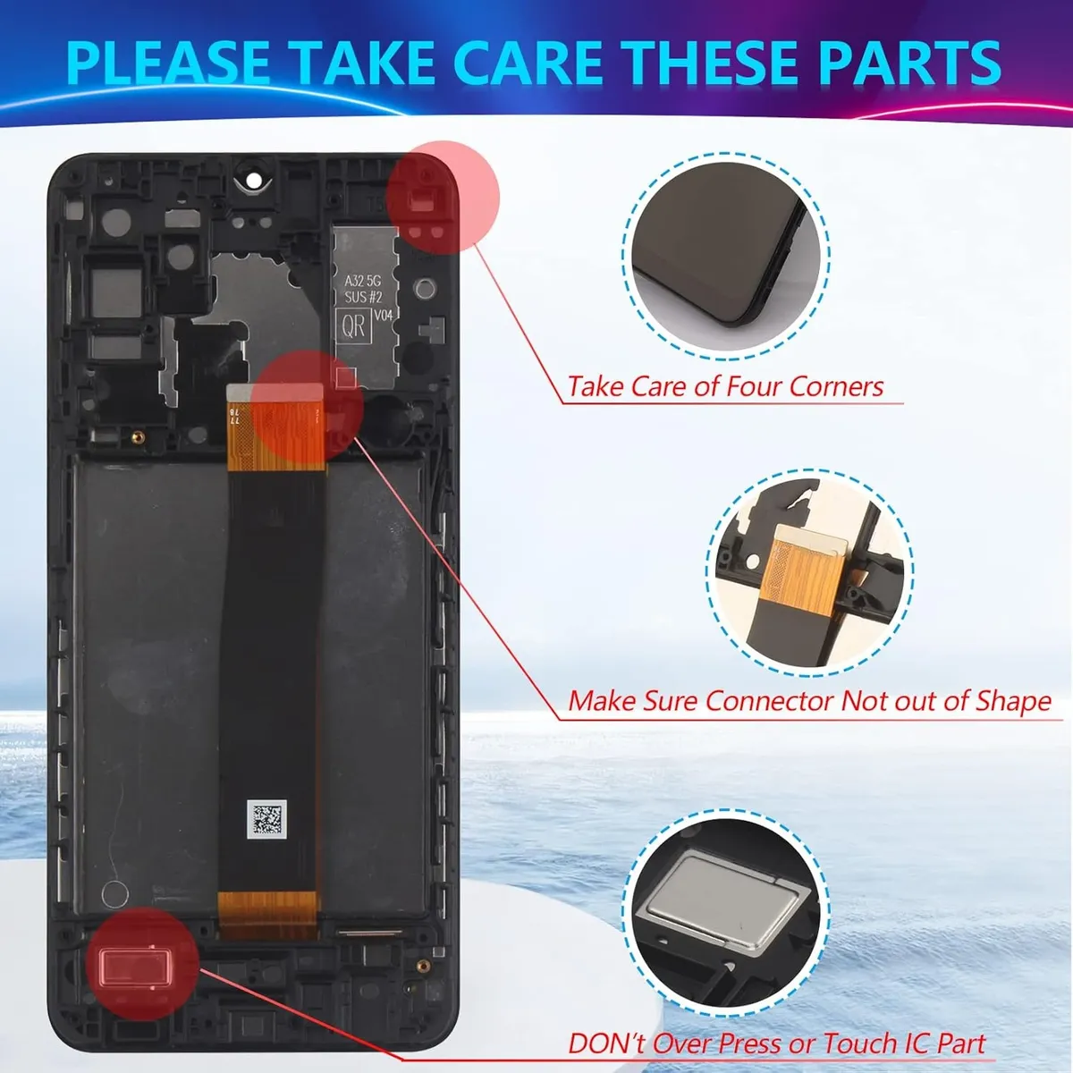 Samsung Galaxy A32 5G A326U Screen Replacement LCD Display for Samsung Galaxy A32 5G A326U LCD Touch Screen Assembly Replacement with Kit