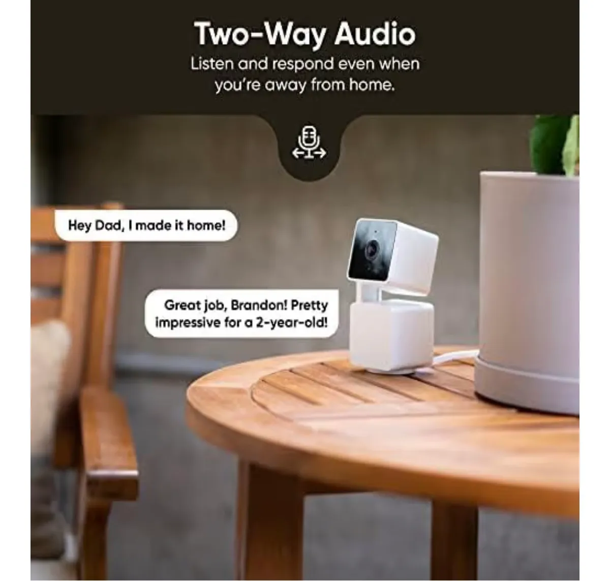 Pan V3 Wired Indoor/Outdoor 1080P HD Home Security Camera with Privacy Mode, Black