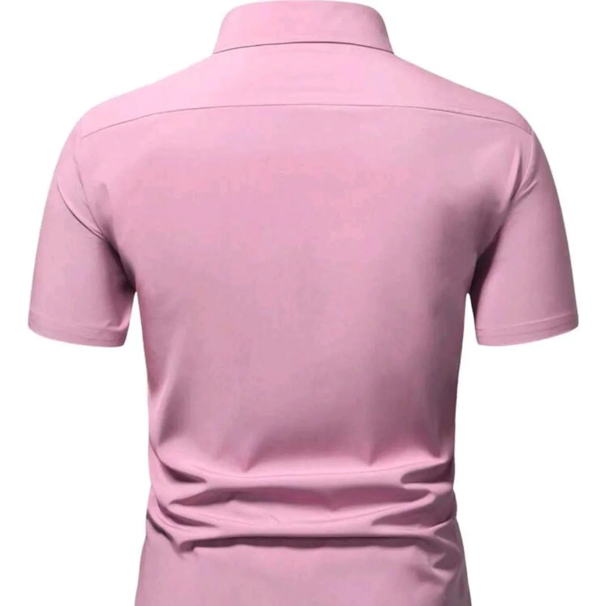 Men Solid Pink Button Up Shirt - Size Xl