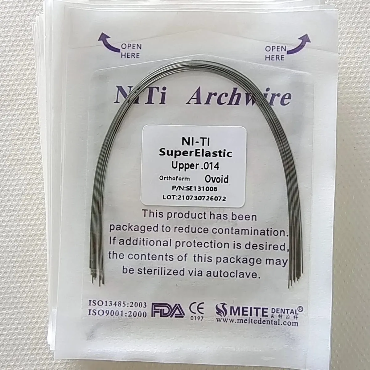 Dental Orthodontic Arch Wire Super Elastic NITI Rectangular Round Ovoid Natural