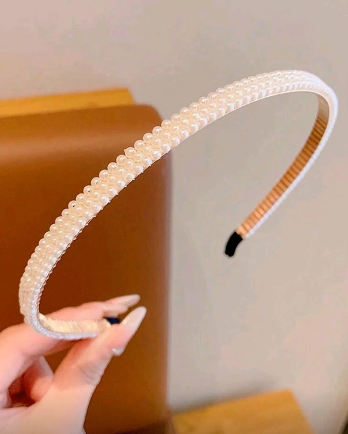 5Pcs Teenage Girls' Everyday Pearl Headbands, Suitable For Daily Use
