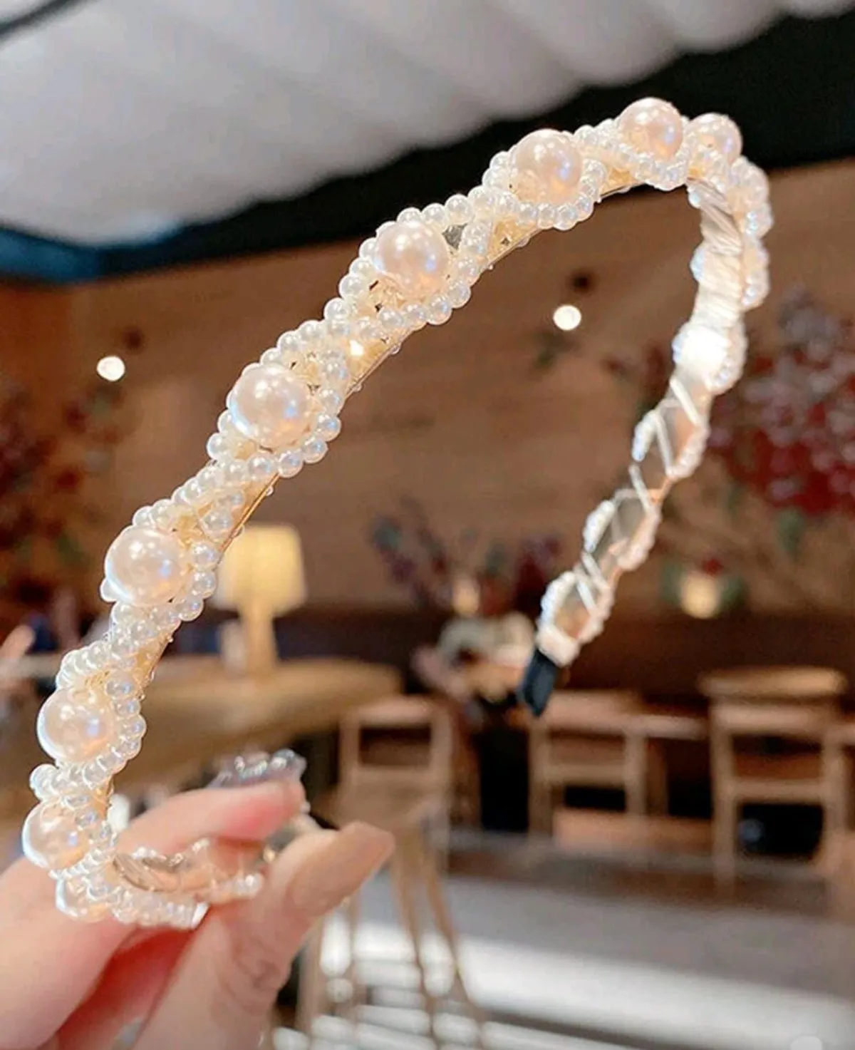 5Pcs Teenage Girls' Everyday Pearl Headbands, Suitable For Daily Use