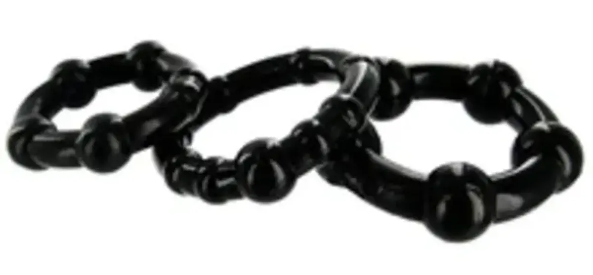Stay Hard Beaded Cockrings
, Black