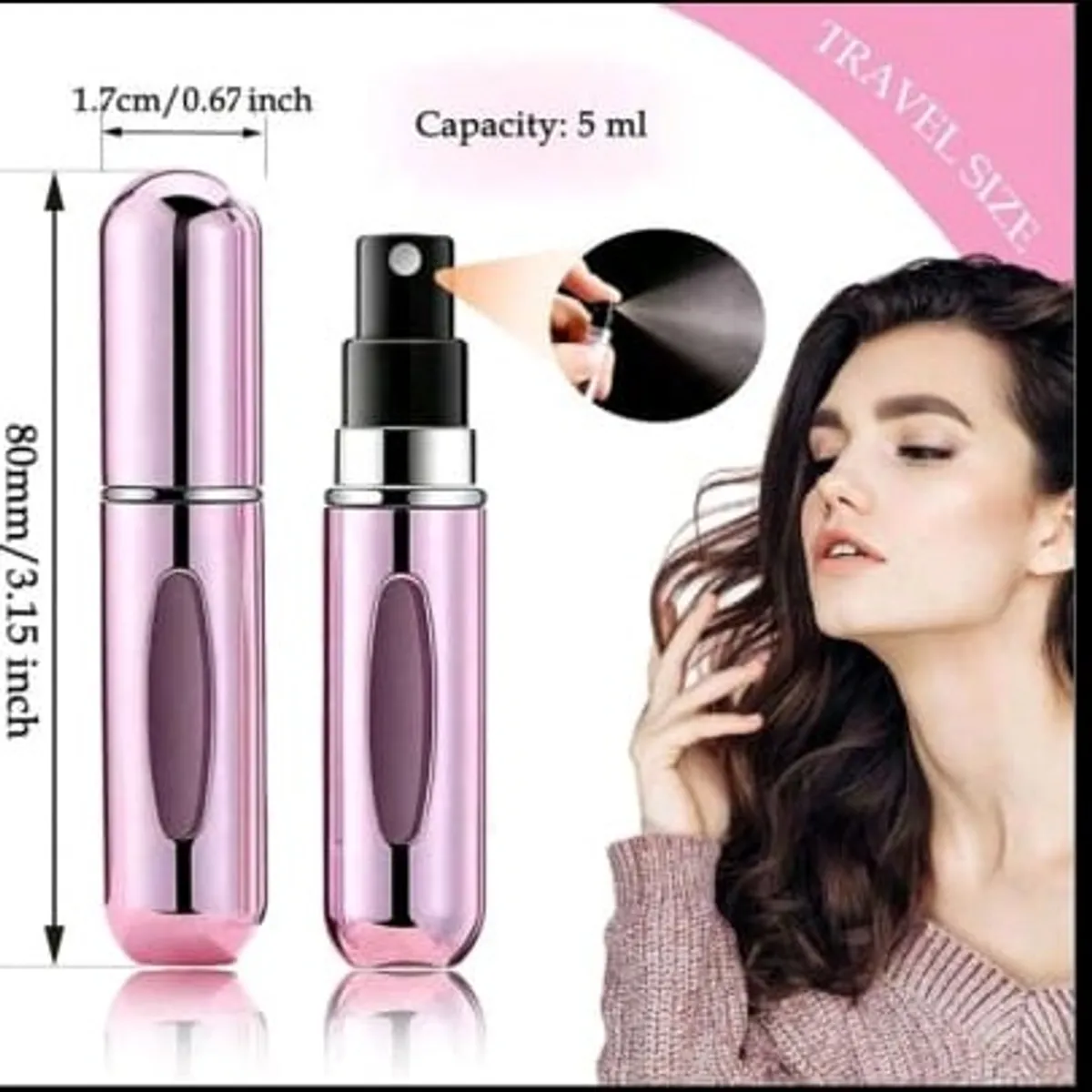 5Pcs Travel Perfume Bottle Refillable Portable Mini Atomizer Spray Refill Bottle Women Pocket Dispenser Cologne Sprayer 5ml