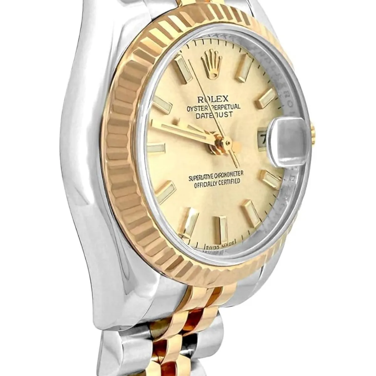 Rolex Watch Pre-Loved Date Just 179171, Automatic, Steel and Rose Gold, 26 3