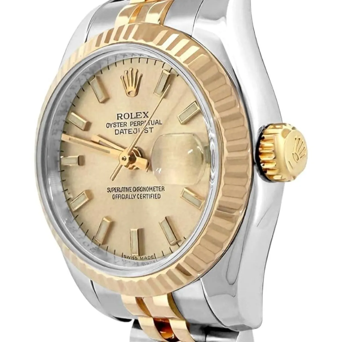 Rolex Watch Pre-Loved Date Just 179171, Automatic, Steel and Rose Gold, 26 3