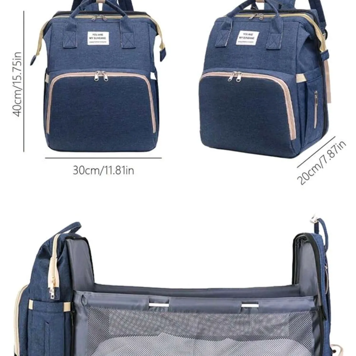 Blue Multi-Function Diaper Bag
