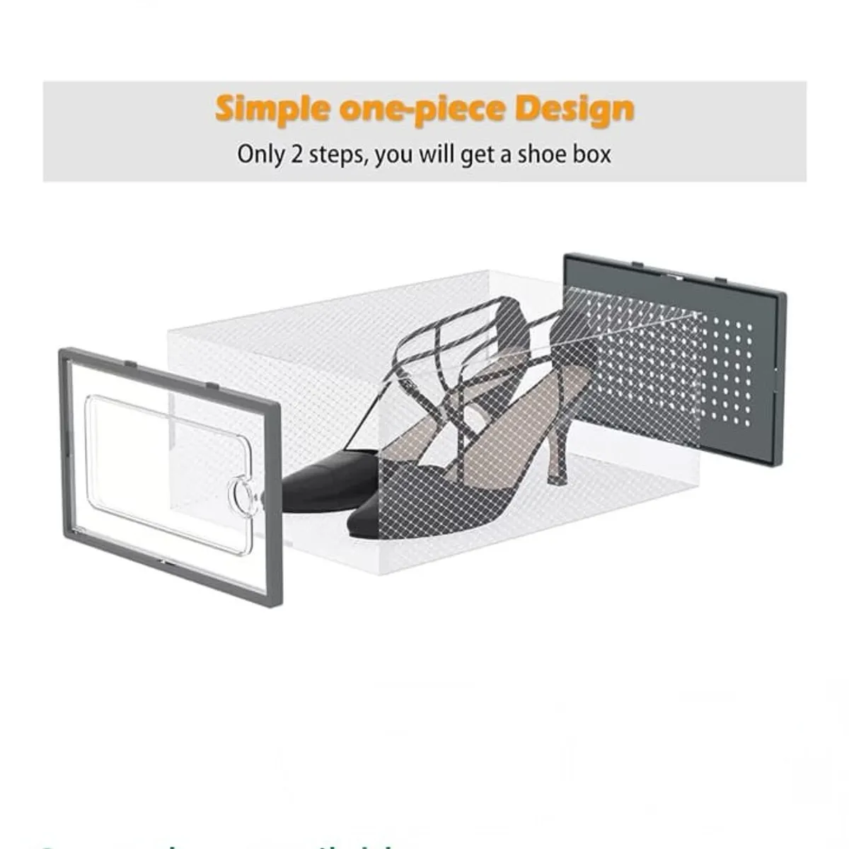 Shoe Storage Box,Clear Plastic Shoe Organizer