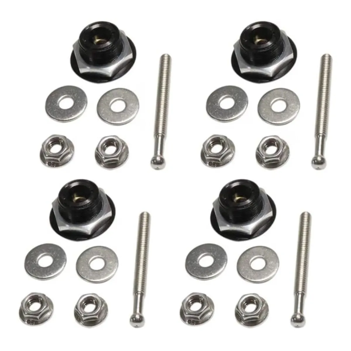4X Push Button Quick Release Car Hood Bonnet Latch Pin Lock Bumper Clip Black D4