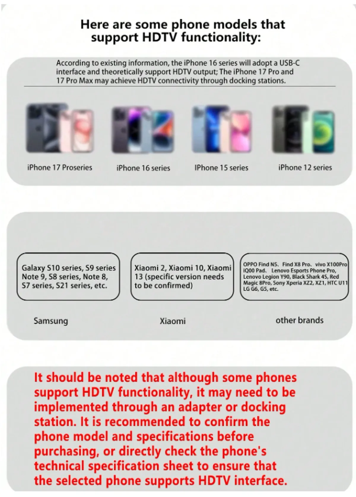 8-In-1 Type-C Docking Station (Ensure That Your Mobile Phone's Specifications Support HDTV Connection.)