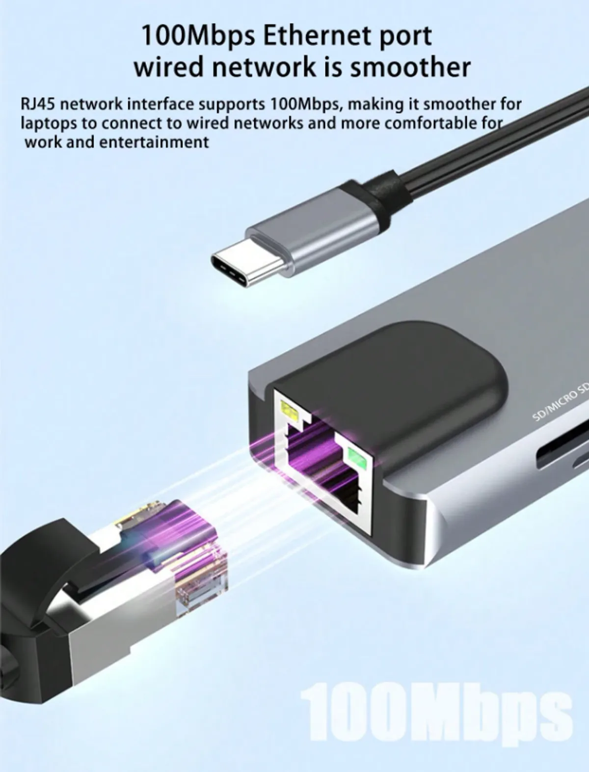 8-In-1 Type-C Docking Station (Ensure That Your Mobile Phone's Specifications Support HDTV Connection.)