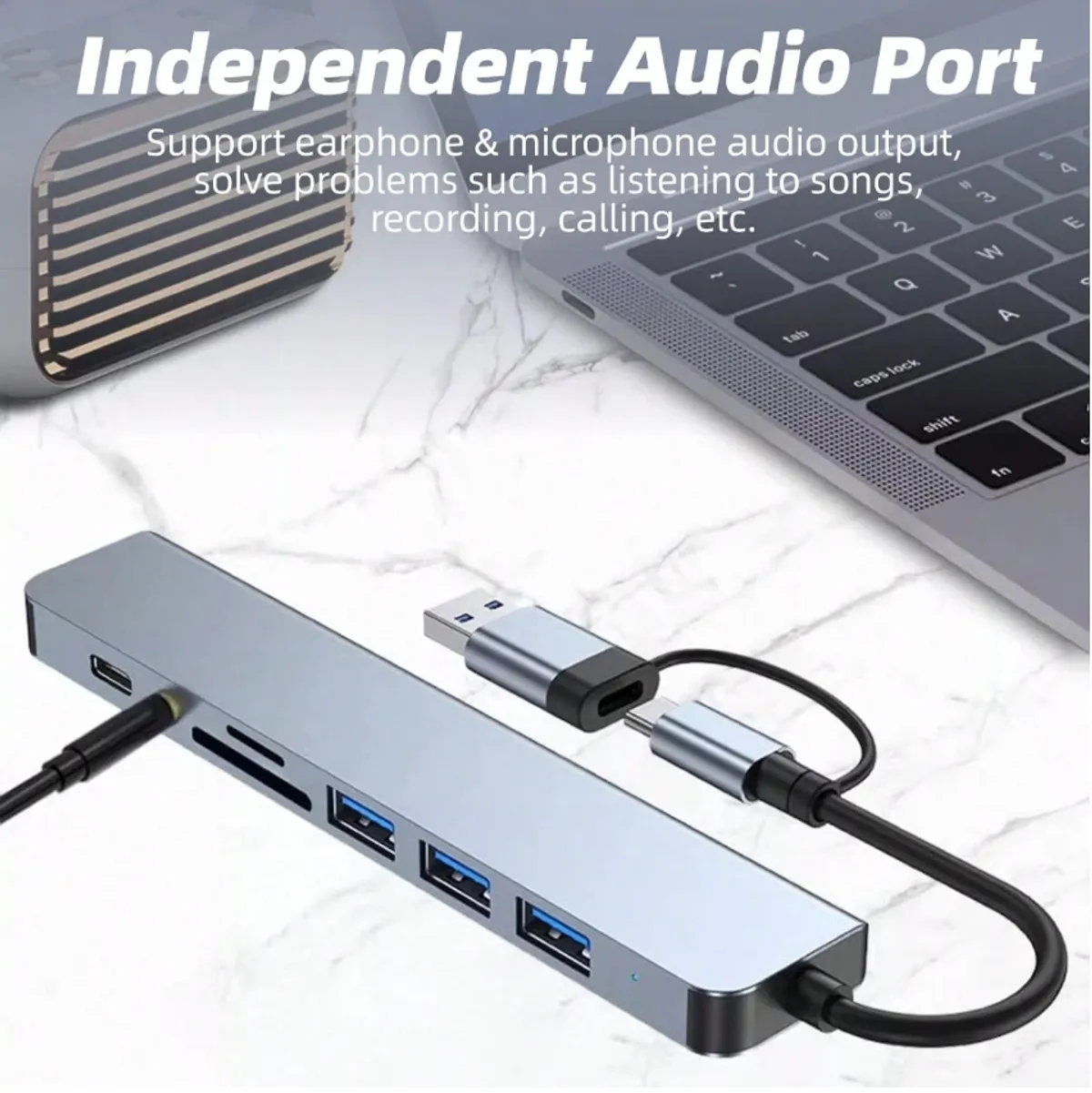 8-In-1 Type C Hub 2.0 USB C Docking Station