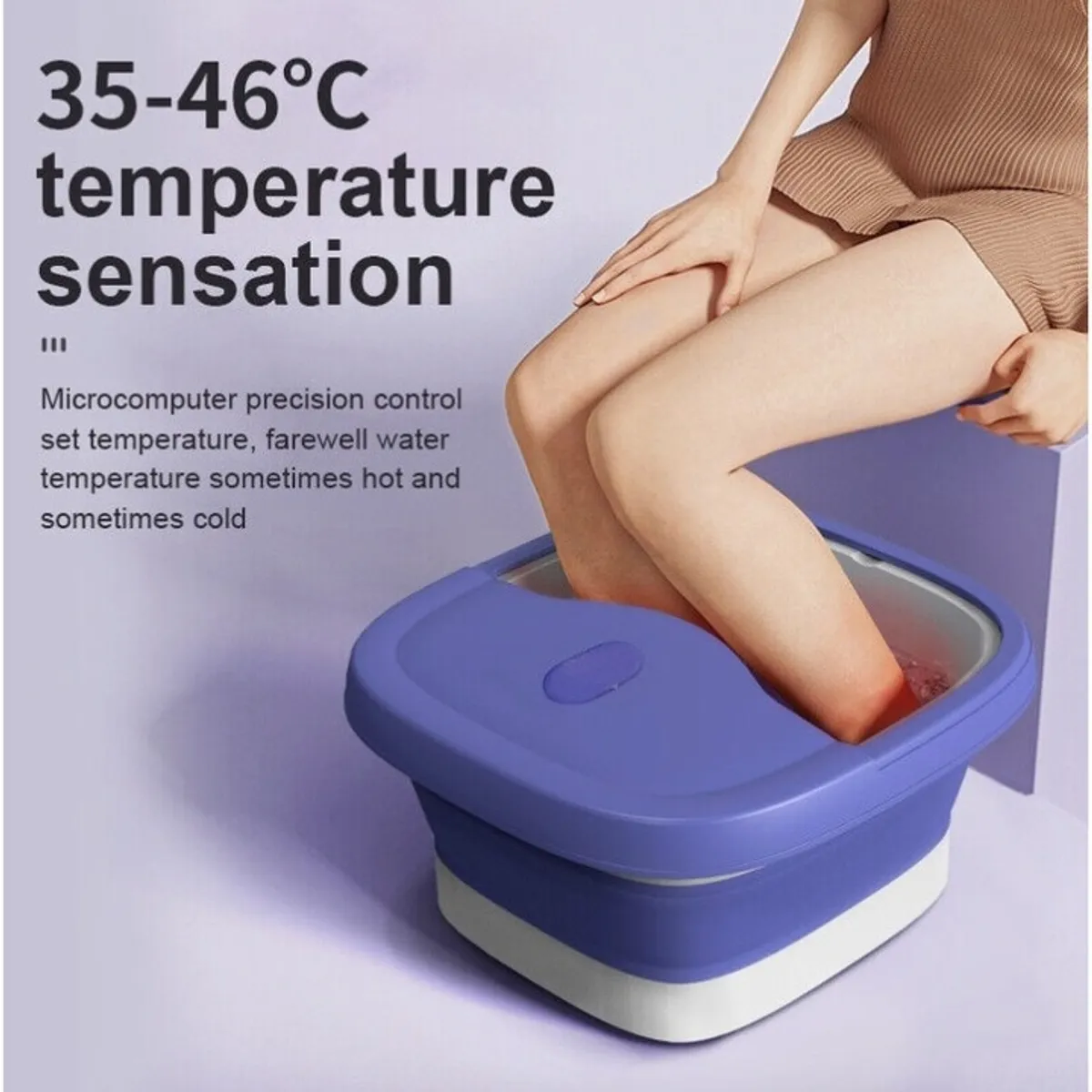 Collapsible Foot Spa Electric Rotary Massage, Foot Bath with Heat, Bubble