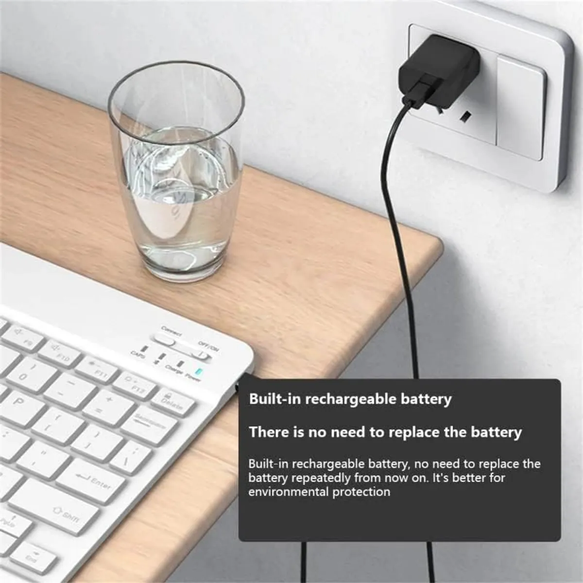 Wireless Keyboard Mouse Combo, 2.4 GHz Wireless, Compact Full Size Slim Wireless Keyboard and Mouse Set