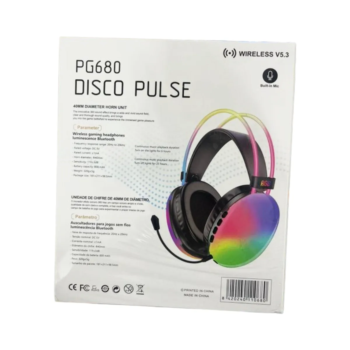 Wireless Gaming Headset with LED Light