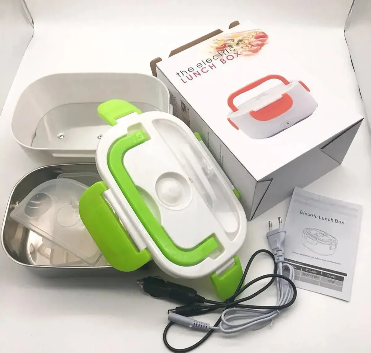 Electric Lunch Box with Lunch bag, Light Green