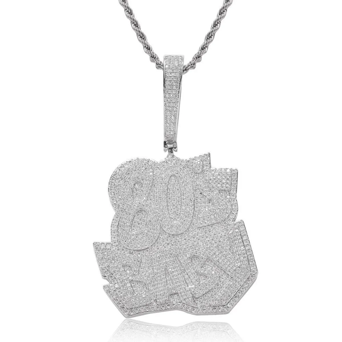 Men 80's Baby Silver Plated Necklace