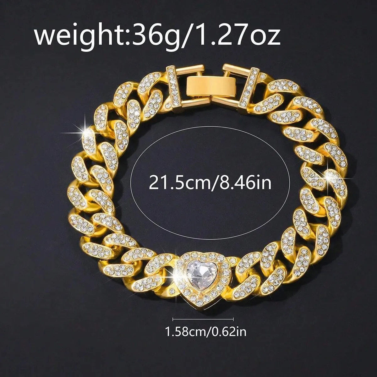 Women's Watch Set, Includes 1 Quartz Watch Encrusted With Diamonds & Gems And 1 Heart-Shaped Bracelet, Ideal For Daily Wear