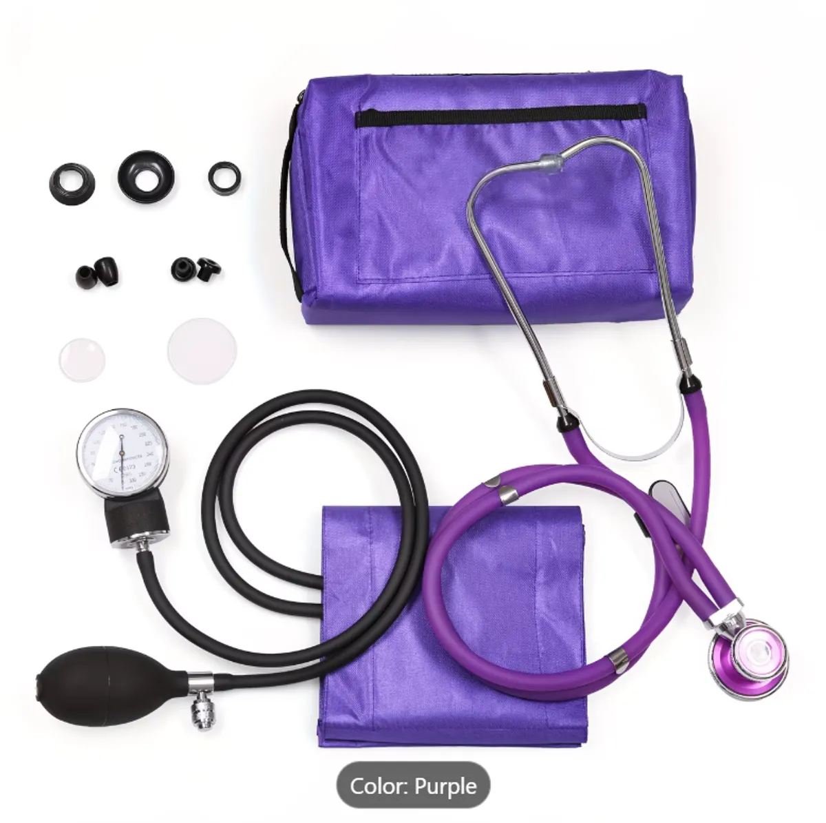 Professional Manual Blood Pressure Cuff Kit with Dual Head Stethoscope, 10-16" Aneroid Sphygmomanometer