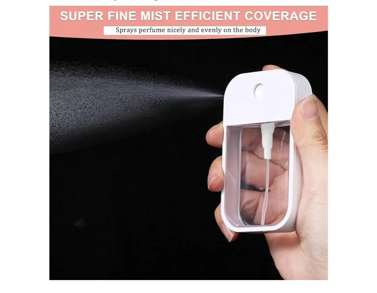 Refillable Hand Sanitizer Spray Bottle - 1oz / 50ml Leakproof Empty Spray Bottle With Black Silicone Case