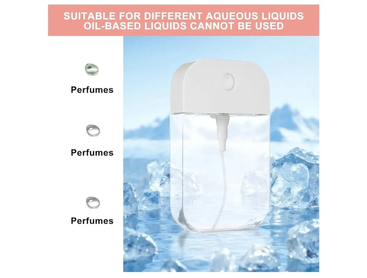 Refillable Hand Sanitizer Spray Bottle - 1oz / 50ml Leakproof Empty Spray Bottle With Black Silicone Case