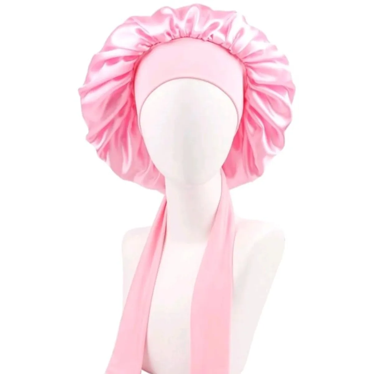 Stretch Satin Colored Bonnet Cap For Women's Long Hair,
