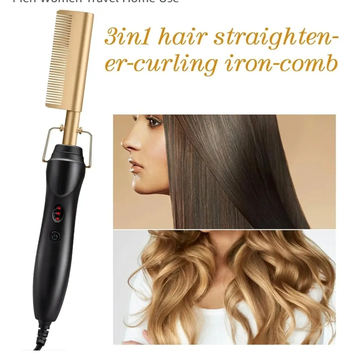Xrui Hot Comb, 400°F High Heat Electric Comb, 45W Hot Comb Hair Straightener for Black Hair Wigs, with Anti-Scald Case, Dual Voltage & 60 Min Auto Shut-Off