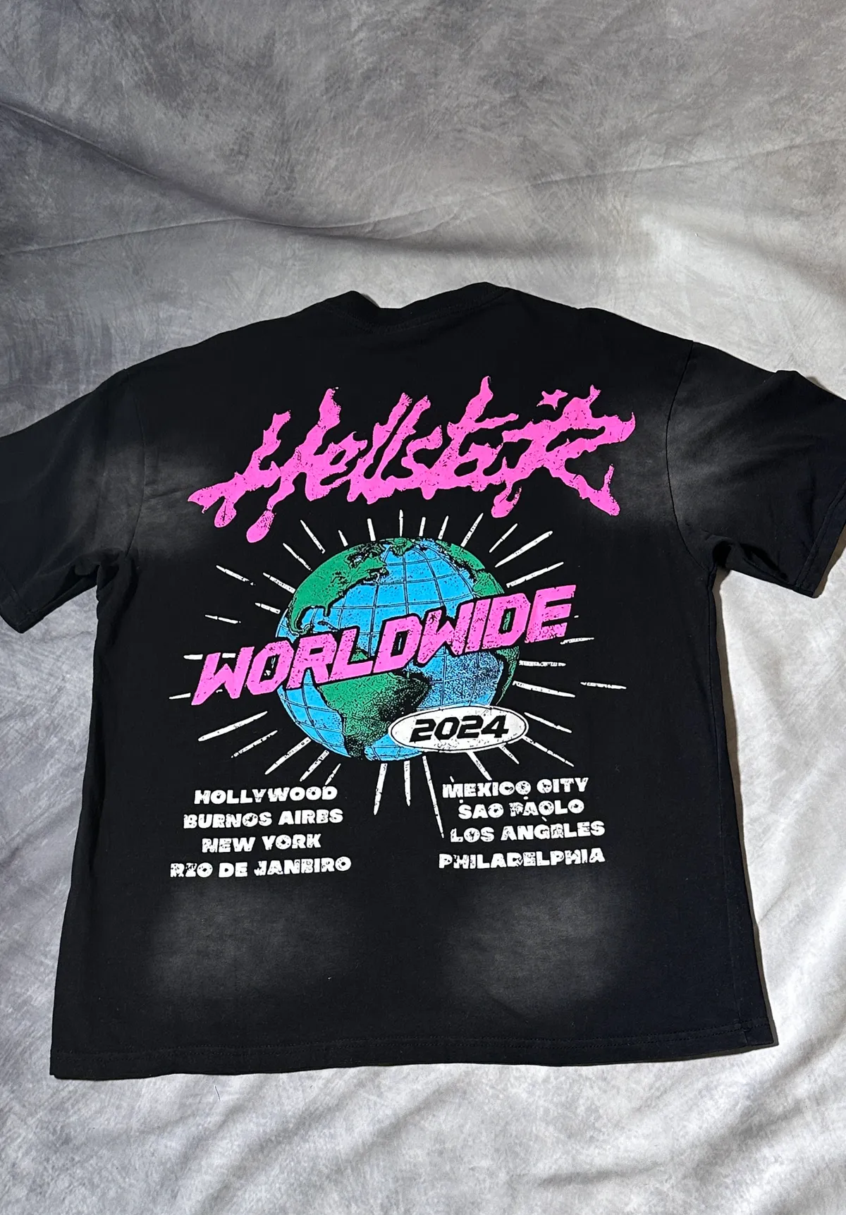 Hellstar “Worldwide 2024” Graphic Tee – Black- Size Medium