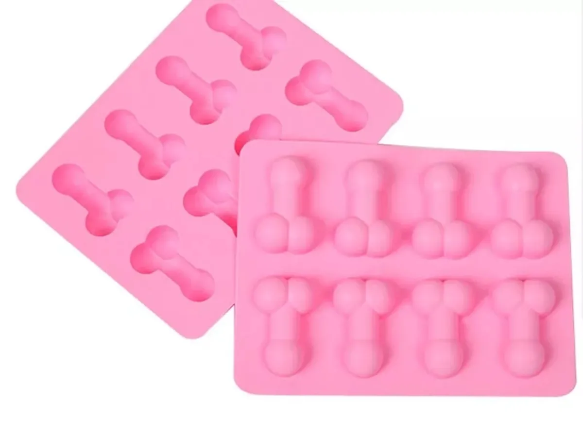 Penis/Dick/Willy-Shaped Pink Moulds(8-Cavity)Singles