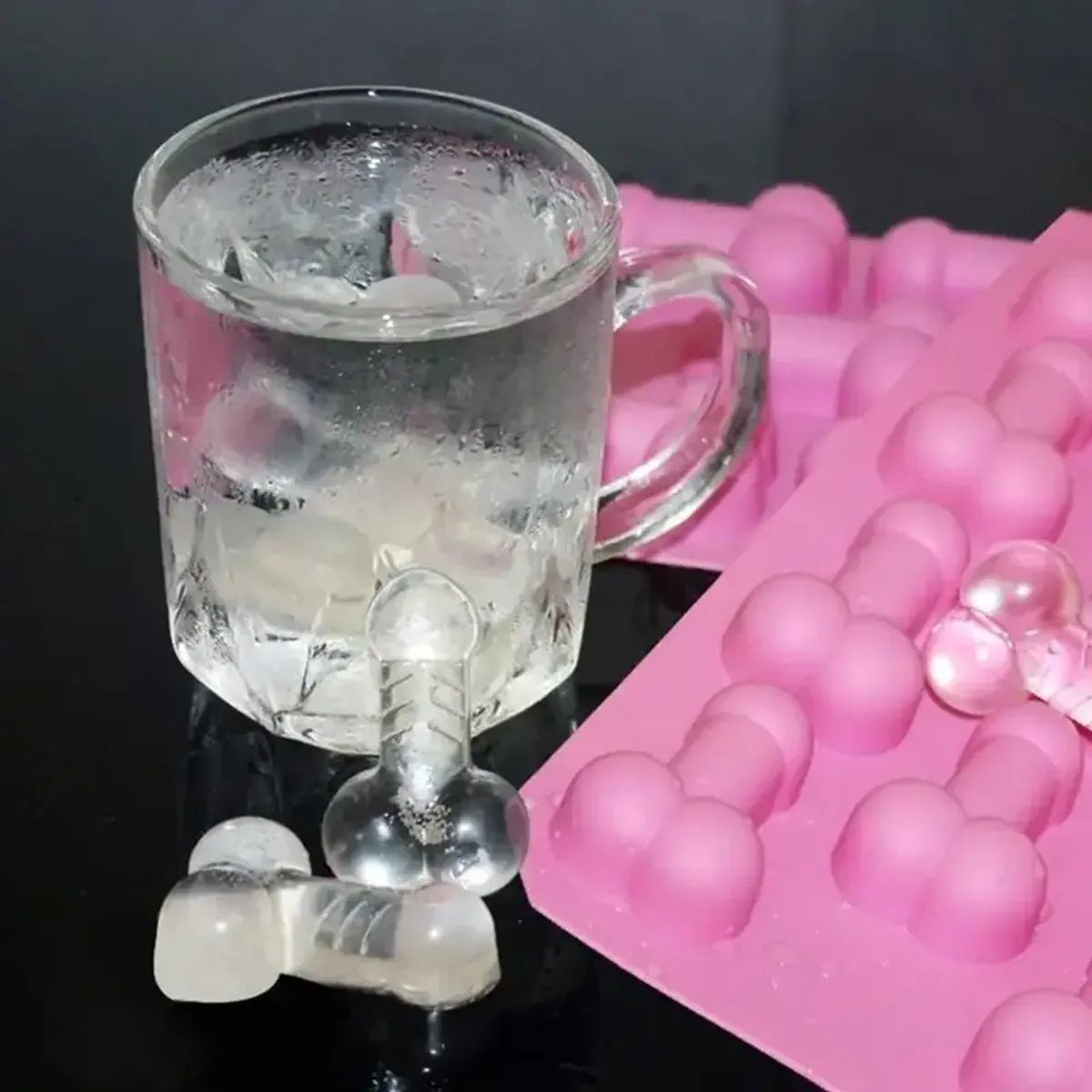 Penis/Dick/Willy-Shaped Pink Moulds(8-Cavity)Singles