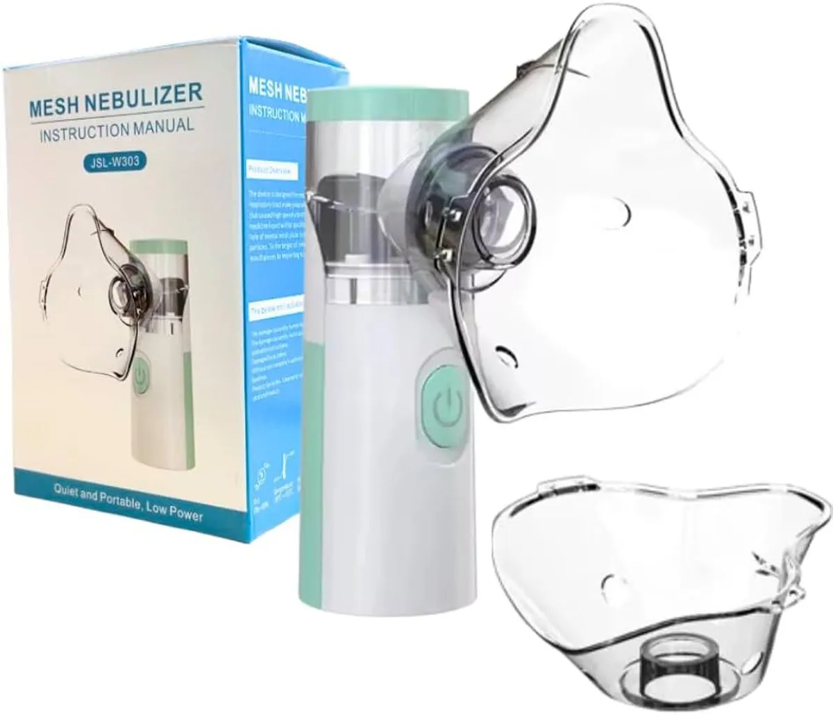 B-Arm Mesh Nebulizer for Children & Adults| Ultrasonic Nebulizer with 3 Modes & 2 Face Masks.