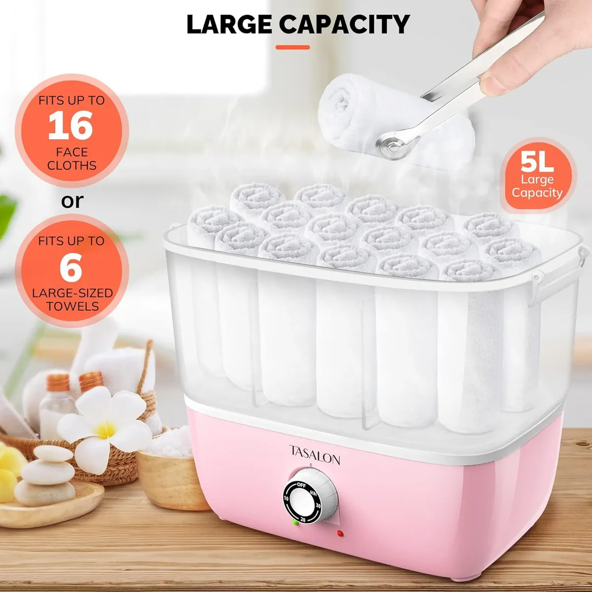 Hot Towel Steamer for Facials, Hot Towel Warmer Quickly Heats Up in 5 Minutes, Portable Towel Machine