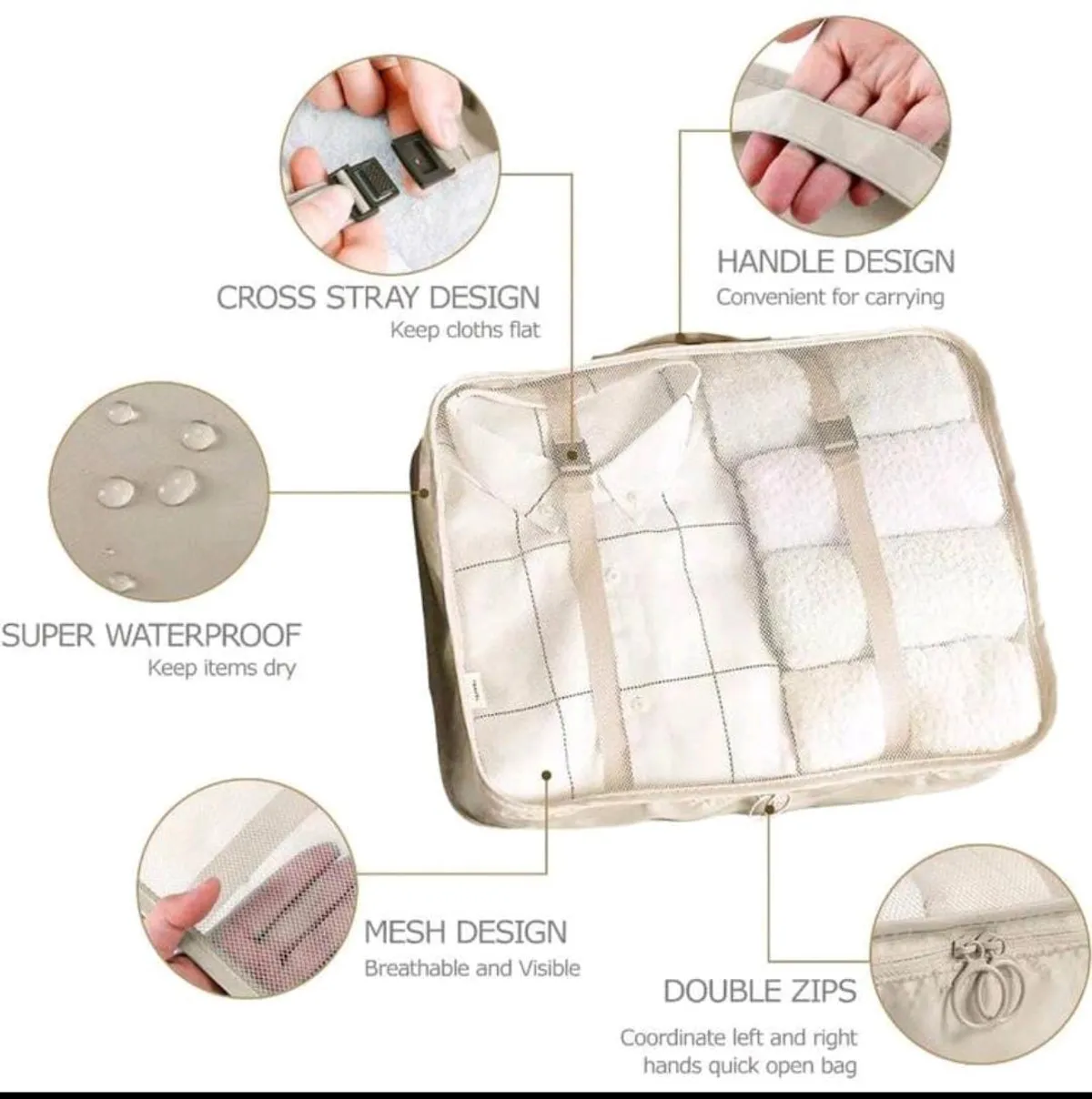 8Pcs Set Packing Cubes For Suitcases Travel Luggage Packing Organizers Travel