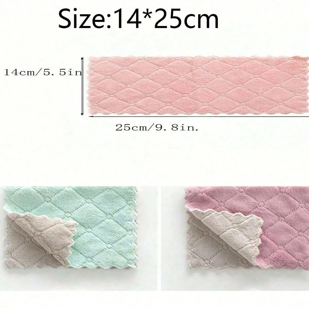 3pcs Kitchen Cleaning Cloth, Dishcloth, Non-Stick Oil And Non-Shedding Cleaning Cloth