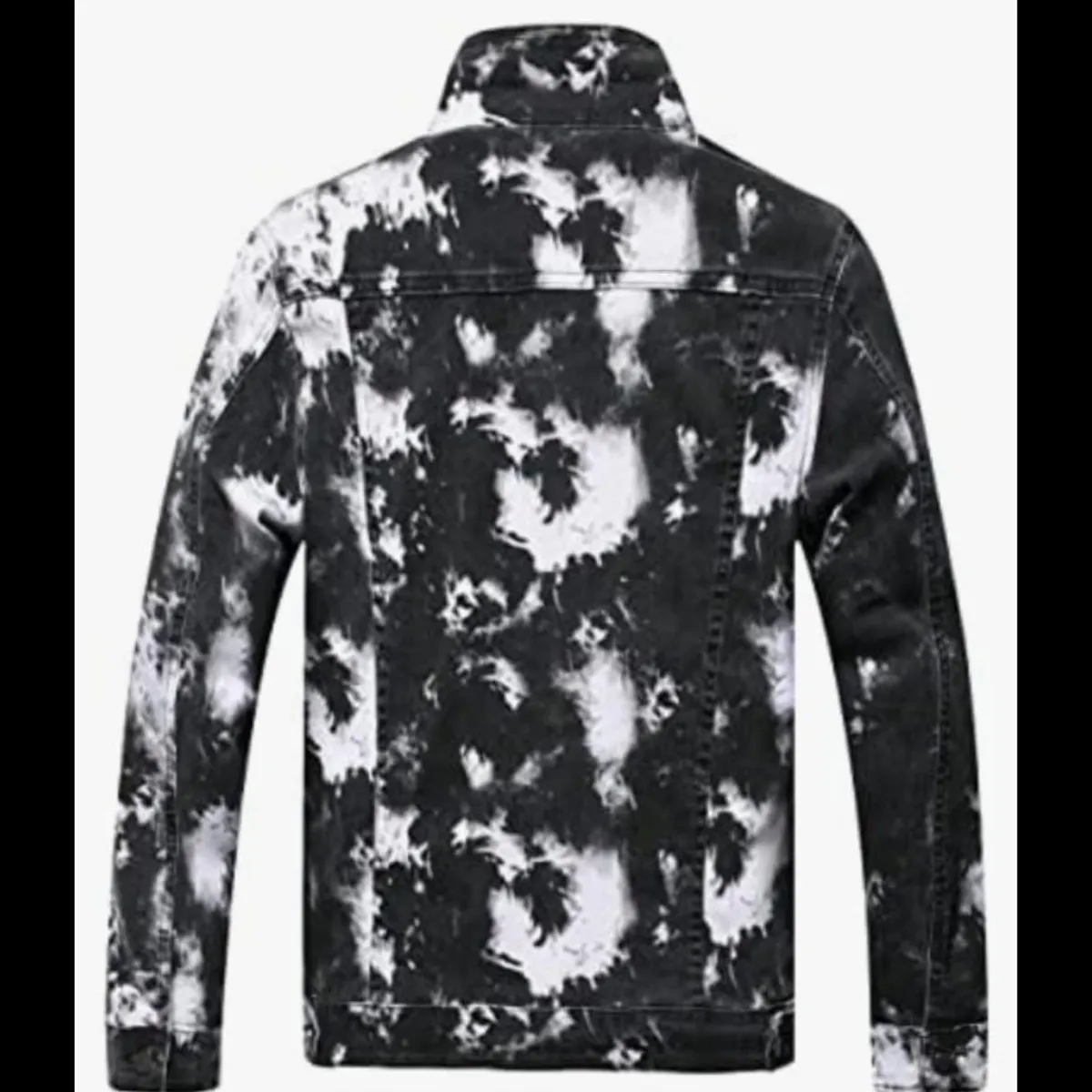 Men Slim Fit Ripped Denim Jean Jacket Coat - Size M