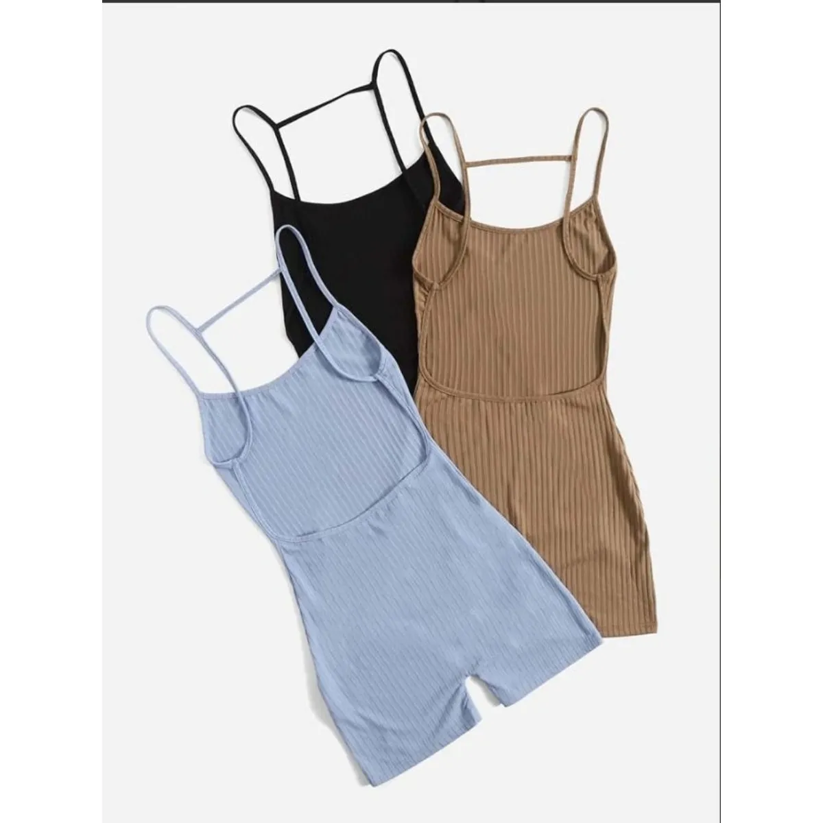 Women's 3 Piece Sleeveless Cami Rompers  -Size S