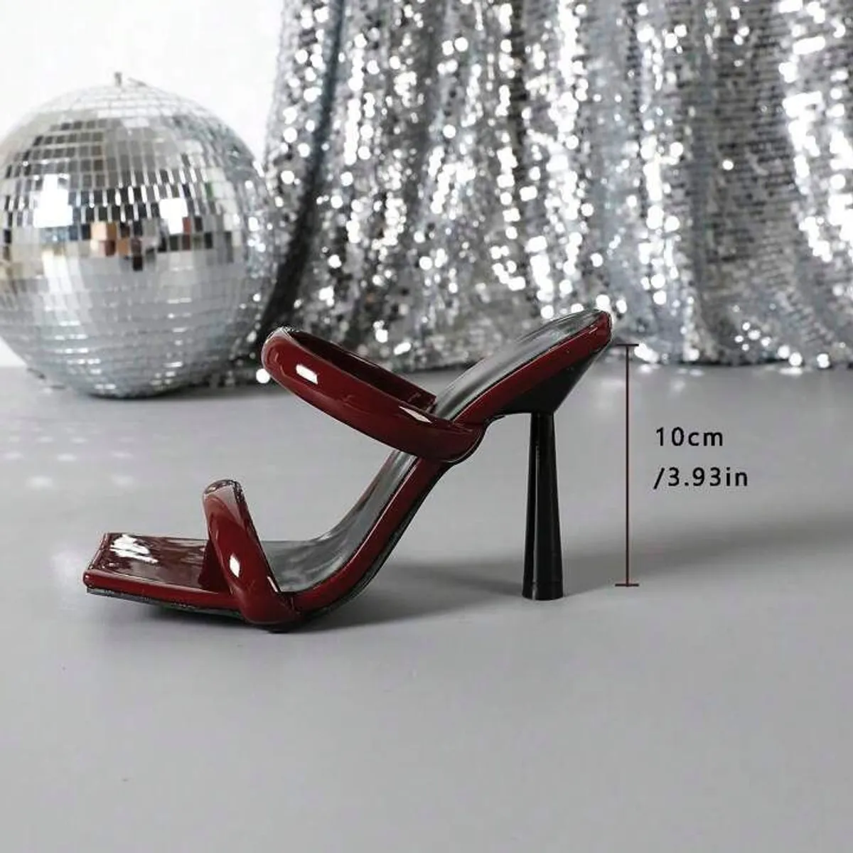 Women’s Burgundy Square Toe High Heels - Size 6.5
