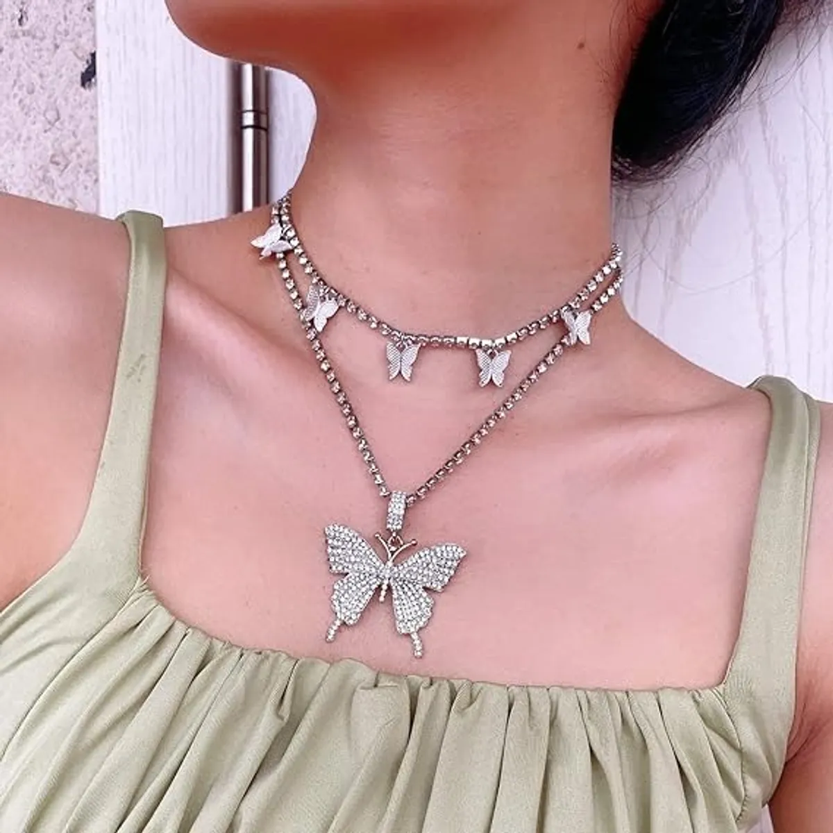 Butterfly Star Choker Necklace Cute Vsco Choker Necklace Aesthetic Necklace for Women Teen Girls