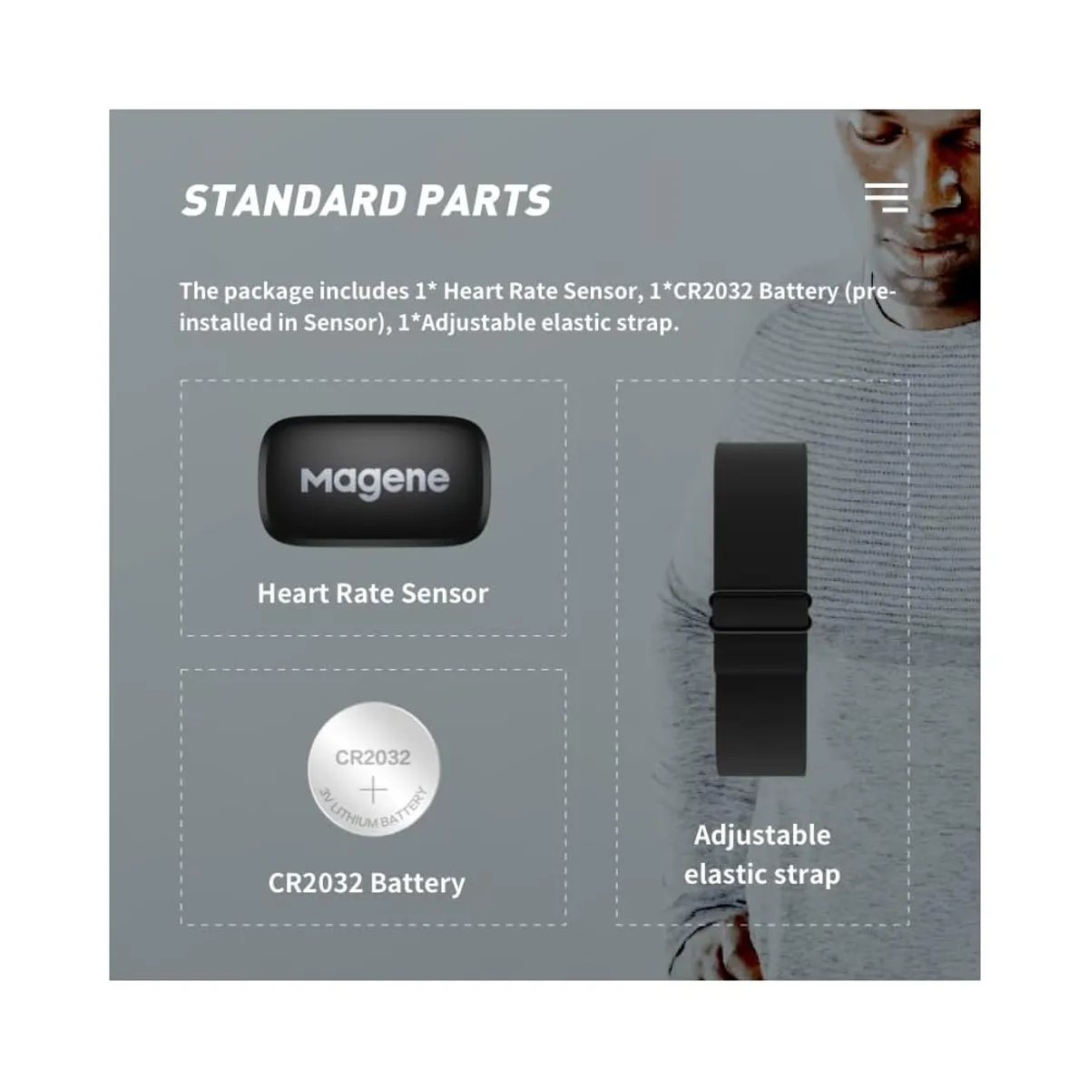 Magene H64 Heart Rate Monitor, Heart Rate Sensor Chest Strap, Protocol ANT+/Bluetooth, Compatible with iOS/Android APPs