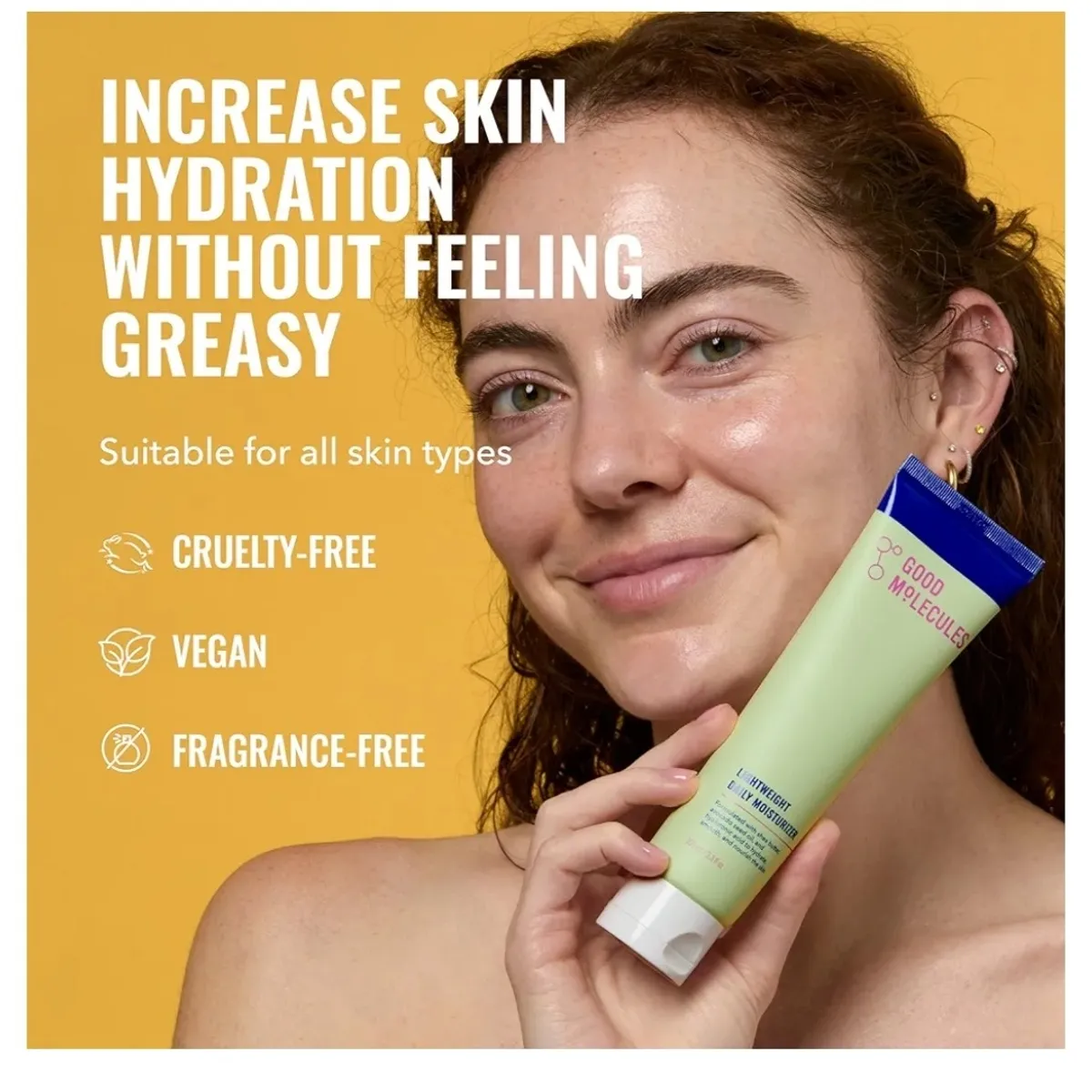 1Pcs Molecules Lightweight Daily Moisturizer Face Cream – 100 ml / 3.38 fl oz - Non-Greasy Facial Moisturizer Face Lotion with Shea Butter & Hyaluronic Acid