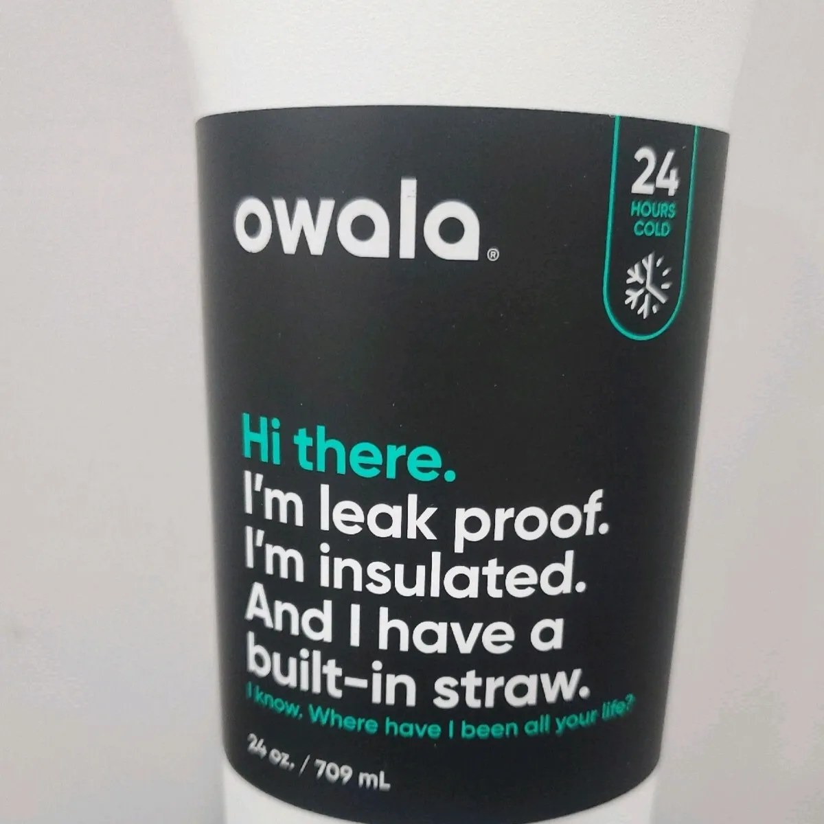 Owala FreeSip Stainless Steel Water Bottle / 24oz / Color: Sleek, PKG**0471
