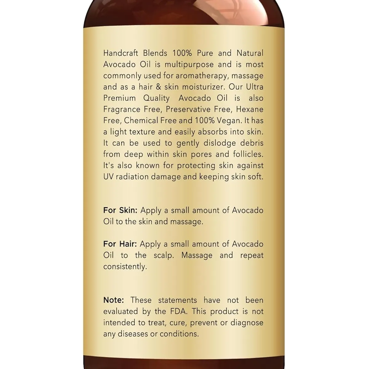 Handcraft Blends Avocado Oil - Cold-Pressed 28 Fl Oz - 100% Pure and Natural - Premium Grade Carrier Oil for Skin and Hair