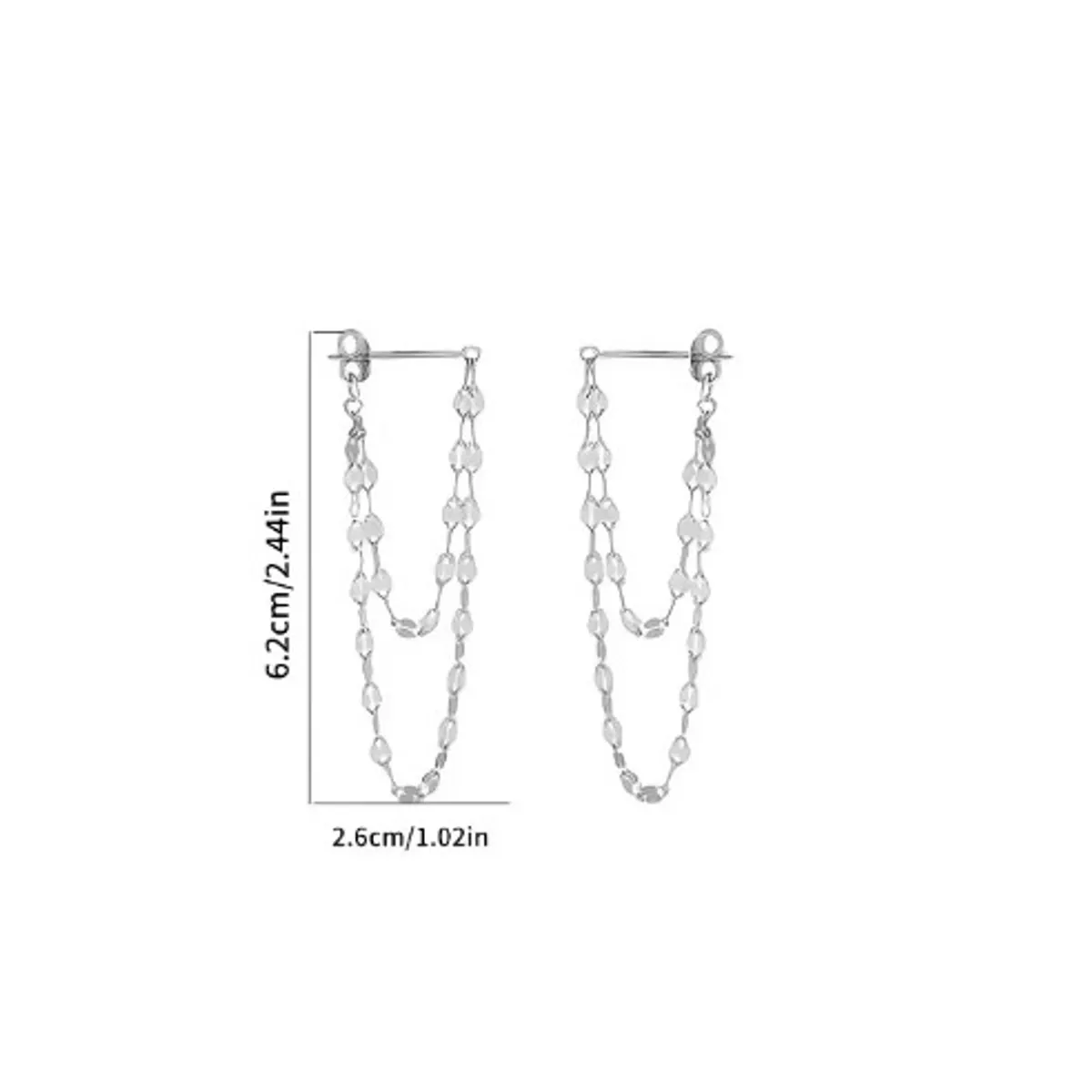 Women's Sliver Double-Layer Chain Tassel Earrings